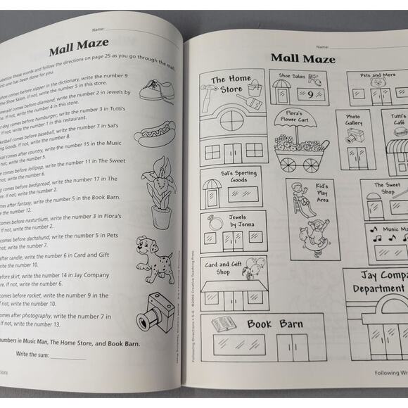 Following Directions Grades 5-6 Workbook Linda Schwartz Skill Building PB Book - Picture 6 of 16